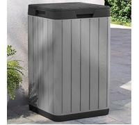 Poubelle d'Extérieur Bac à Ordures Jardin Terrasse Parc Patio Gris PP vidaXL