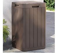 vidaXL Poubelle d'extérieur Marron 38x38x65 cm PP
