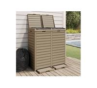 Poubelle d extérieur marron clair 78x41x86 cm polypropylène