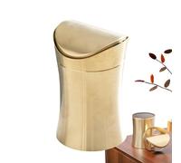 Poubelle de bureau, poubelle de bureau, petite poubelle en acier inoxydable, poubelle créative résistante à l'usure de 1,5 l, avec couvercle rabattable