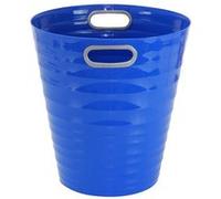 Waytex 931075 Poubelle de bureau bleue - Corbeille à papier en plastique design moderne pour bureau, chambre, salle de bain - Contenance 12,5L - Couleur Bleu