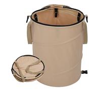 Poubelle De Camping Pliable,Tissu 600D Oxford avec Couvercle Sac À Déchets Résistant,Réutilisable et Imperméable pour Le Jardin,La Randonnée Et Le Pique-Nique (Beige, Grand)