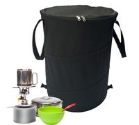 Poubelle de camping - Sac multi-usages pliable de 37 litres, de rangement léger à apparence, design pliable compact, porte-débris multi-usages | projets de pelouses, battues de All'ap