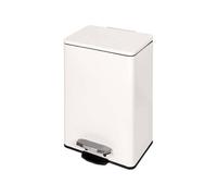Emuca Bac de tri sélectif a compartiments Recycle, ouverture du couvercle par pédale, 1x12litres, Aluminium, Peint en blanc