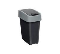 Poubelle 10L 2 ouvertures en plastique gris