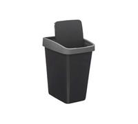 - Poubelle de Cuisine "2 Ouvertures" 10L Gris & Noir