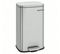 Poubelle de cuisine, 30l, Couvercle à charnière, Fermeture Lente, Anti-odeur et Hygiénique, Argent