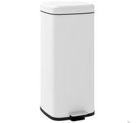 Poubelle de cuisine 30L - HOMCOM- avec couvercle à fermeture douce et pédale - seau intérieur amovible - 28L x 35l x 63,5H cm blanc