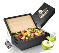 Poubelle de Cuisine 4L - Bois véritable et Acier Inoxydable, Poubelle Anti-odeurs pour déchets Alimentaires avec récipient intérieur Amovible, conteneur à déchets Alimentaires pour la Cuisine (Noir)