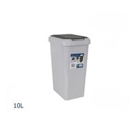 Poubelle de cuisine 9l gris ouverture ""touch & lift""