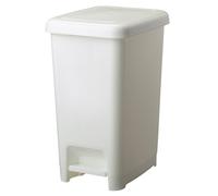 ROSSIGNOL Poubelle de cuisine à pédale, Poubelle 40L, Poubelle pour bureau, buanderie, Support sac intégré, Blanc CUBO