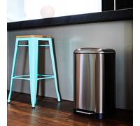 Poubelle De Cuisine À Pédale Greenwich Argent Acier Inoxydable 30 L