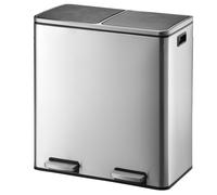 KITCHEN MOVE Poubelle de cuisine à pédale tri sélectif - Acier 60L (30+30) MAJOR