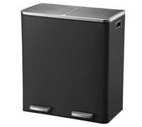 Poubelle de tri sélectif MAJOR Noir Acier inoxydable 60 L