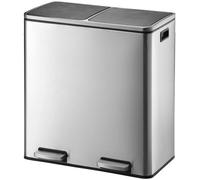Poubelle de cuisine Kitchen Move modèle Major à pédale tri sélectif rectangulaire : Inox