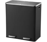 Poubelle de Cuisine à Pédale Tri Sélectif - MAJOR - 60 L (30+30) - Noir - Kitchen Move