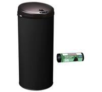 Poubelle de cuisine automatique 45L et 10 sacs poubelle 50L Noir basalte