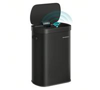 Poubelle de Cuisine Automatique 50 L, Capteur de Mouvement, Ouverture Automatique ou Tactile, Fermeture Douce, Acier Inoxydable, 15 Sacs Poubelle, Noir d'Encre 2 modes d'ouverture : Passez la main dev