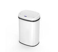 Poubelle de cuisine automatique 58L MAJESTIC WHITE blanc grande capacité en INOX avec cerclage
