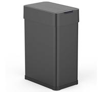 Poubelle de cuisine automatique 60L SILVERLAKE BLACK en acier Inox avec cerclage Ouverture papillon grande capacité
