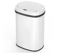 KITCHEN MOVE Poubelle de cuisine automatique 58L MAJESTIC WHITE blanc grande capacité en INOX avec cerclage