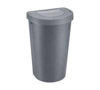 Poubelle de cuisine avec 2 couvercles basculant 45 litres - Gris