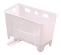 Poubelle de cuisine avec base triangulaire pour la compatibilité avec l'évier et fonction passoire pendant la préparation des aliments (blanc)