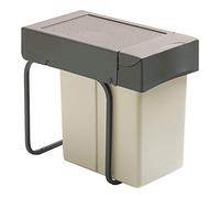Poubelle de cuisine coulissante - 1 bac - 21 l - Nombre de seaux : 1 - Décor : Gris - Contenance : 21 L - Pour caisson de largeur : 300 mm - Hauteur : 398 mm - Profondeur : 450 mm - Largeur : 255 mm