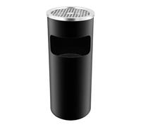 Poubelle de cuisine, en acier inoxydable, hauteur : 24 pouces, capacité : 15 l, avec cendrier et grille d'extinction, pour l'intérieur et l'extérieur