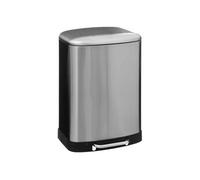 5five Poubelle à pédale Ariane 50 L inox – Seau amovible, poignée arrière, fermeture silencieuse