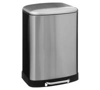 5five Poubelle à pédale Ariane 50 L inox – Seau amovible, poignée arrière, fermeture silencieuse