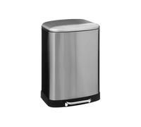 5five Poubelle à pédale Ariane 50 L inox – Seau amovible, poignée arrière, fermeture silencieuse
