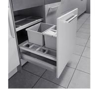 Poubelle de cuisine encastrable pour meuble coulissant 34L Hailo Separato K 600 Coloris - Gris