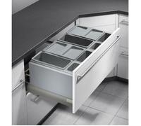 Poubelle de cuisine encastrable pour tiroir coulissant 60L Hailo AS XXL 900