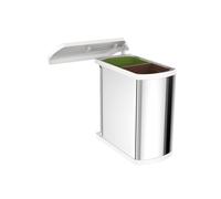 Poubelle de cuisine encastrable sous évier 2 bacs 16L Hailo AS Duo Coloris - Inox / Blanc