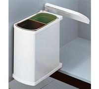 Poubelle de cuisine encastrable sous évier 2 bacs 16L Hailo AS Duo G