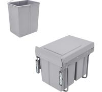 Poubelle de cuisine, grande capacité 20L, design coulissant peu encombrant, gris, 20L