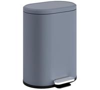 Poubelle de cuisine - HOMCOM - 6L - seau intérieur, couvercle à fermeture douce - métal - 24,5x21,5x29,5cm - gris