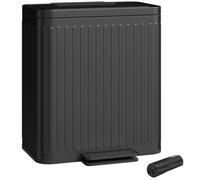 Poubelle de cuisine - HOMCOM - double compartiment 2 x 20L - pédale - seaux intérieurs amovibles - métal - 45,5x36,5x51cm - noir