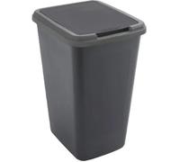 SUNDIS Green Bin, poubelle de tri sélectif 50 L d’intérieur, rectangulaire, en plastique recyclé, couvercle à bascule ou fixe, avec stickers pour cuisine, bureau, buanderie, atelier, garage