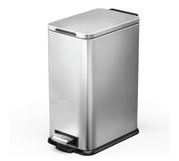 Poubelle de cuisine mince Home Zone Living de 44 gallons, acier inoxydable, p dale, 167 litres