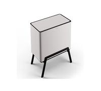 Poubelle de Cuisine Poubelle à pédale Poubelle de Tri 40L 2 Compartiments Blanc