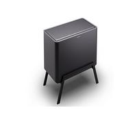 Klarstein Poubelle de Cuisine Poubelle à pédale Poubelle de Tri 40L 2 Compartiments Noir Noir