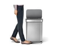 Poubelle de cuisine rectangulaire à pédale Simplehuman 55 L INOX