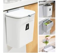 Poubelle de cuisine suspendue avec couvercle,9L,car suspendue pour portes de placard placard salle de bain,29.5*13*23.7cm,