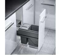 Poubelle de cuisine tri sélectif 2 bacs encastrable 25L (15+10) Hailo AS Cargo