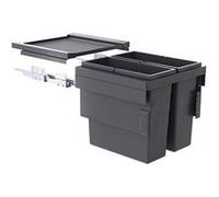 Poubelle de cuisine tri sélectif 2 bacs encastrable 36L (18+18) Cargo Synchro