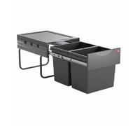 Poubelle de cuisine tri sélectif 2 bacs encastrable 40L (18+18) Hailo Raumspar Tandem