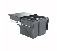 Poubelle de cuisine tri sélectif 2 bacs encastrable 45L (28+17) Hailo Cargo