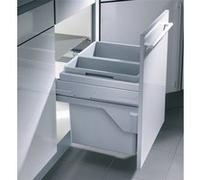 Poubelle de cuisine tri sélectif 2 bacs encastrable 49L (30+19) Hailo Euro Cargo S